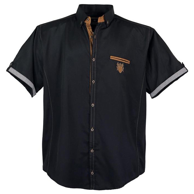 LAVECCHIA košile pánská 1128 nadměrná velikost 4XL, černá