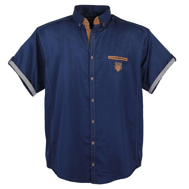 LAVECCHIA košile pánská 1128 nadměrná velikost 3XL, tmavě modrá