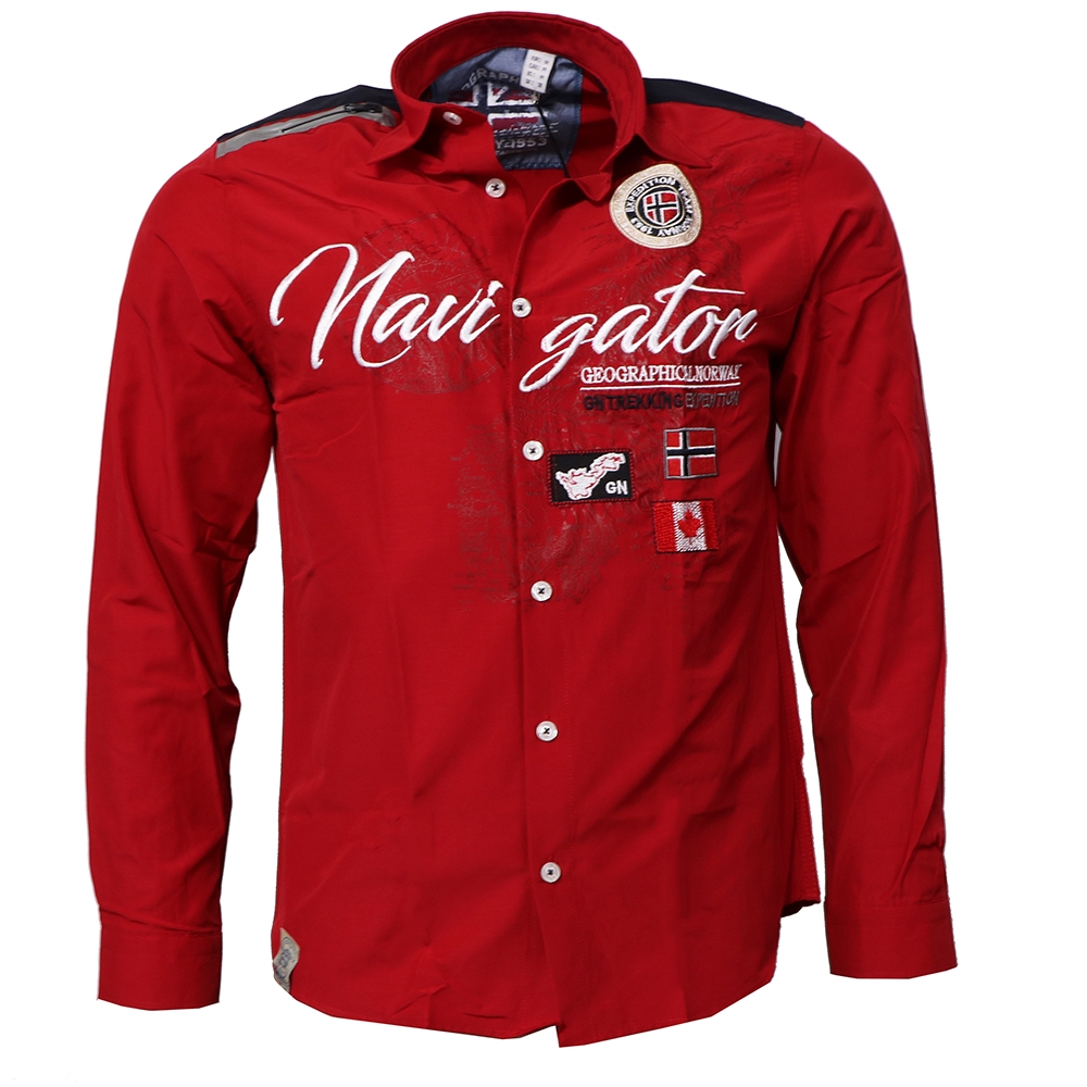 GEOGRAPHICAL NORWAY košile pánská ZARIMINEL LS MEN 100 S, červená