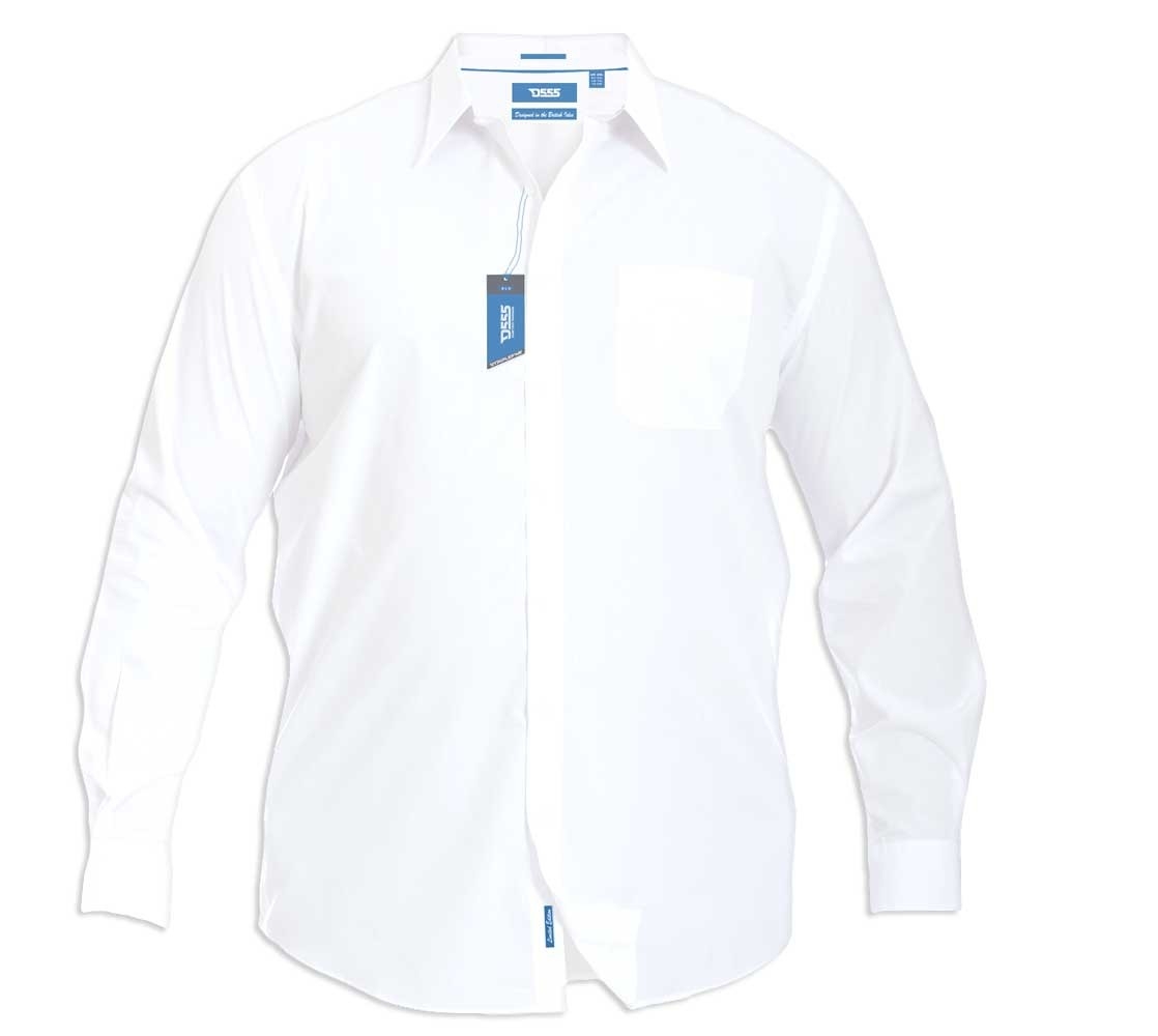 D555 košile pánská AIDEN Classic Regular nadměrná velikost 4XL, bílá