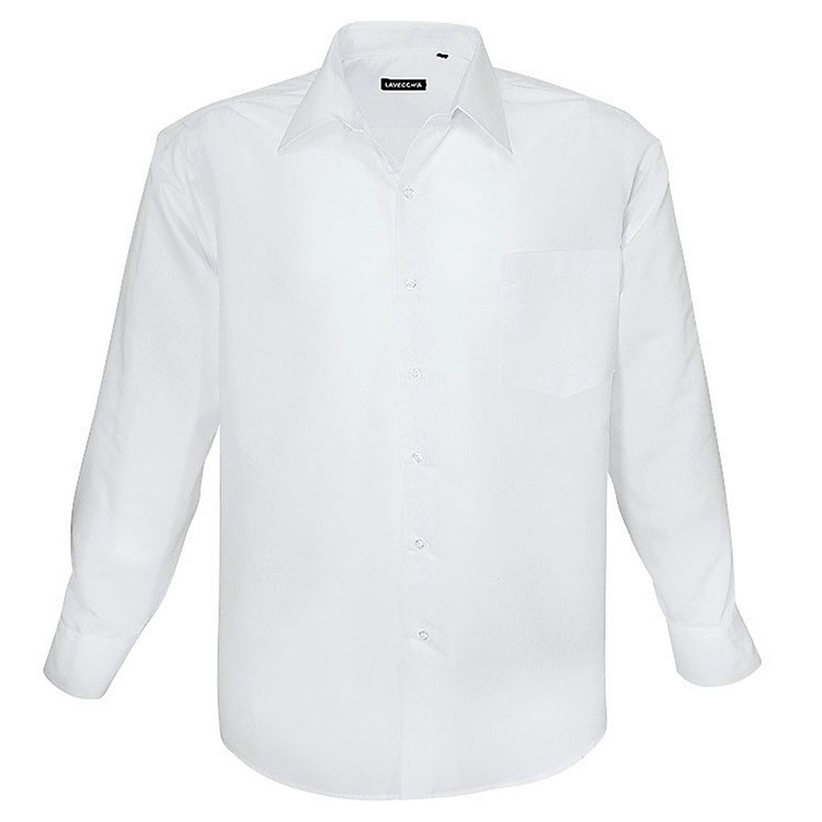 LAVECCHIA košile pánská HLA1314-02 nadměrná velikost 4XL, bílá
