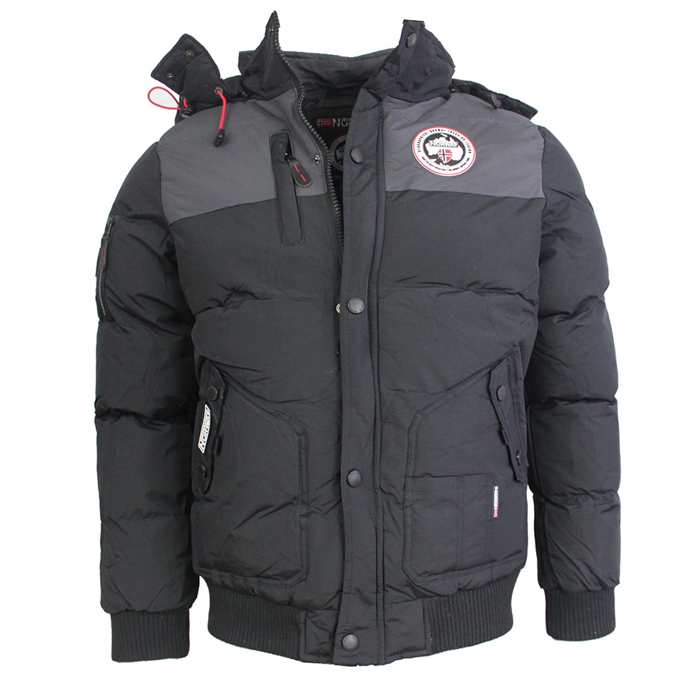 GEOGRAPHICAL NORWAY bunda pánská VOLVA MEN JKT 005 zimní, prošívaná s kapucí S, černá