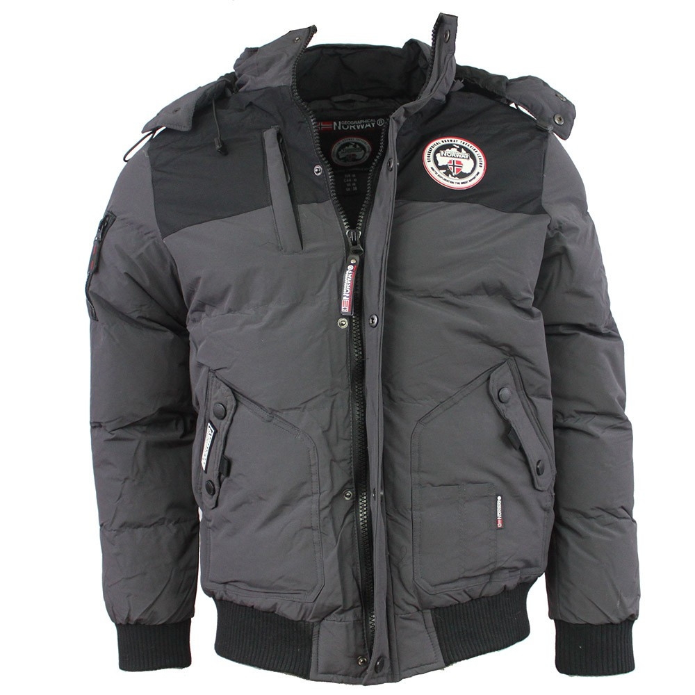 GEOGRAPHICAL NORWAY bunda pánská VOLVA MEN JKT 005 zimní, prošívaná s kapucí XL, tmavě šedá
