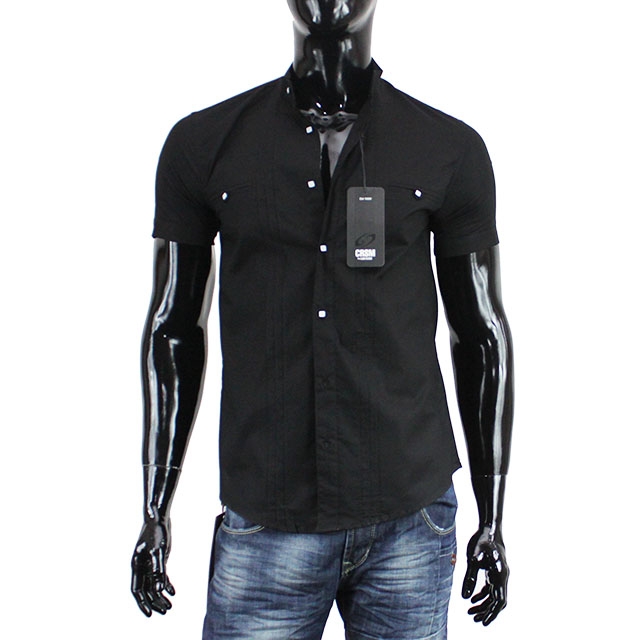CARISMA košile pánská 9006 krátký rukáv slim fit XL, černá
