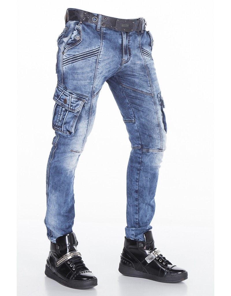 CIPO & BAXX kalhoty pánské CD383 kapsáče jeans 34, jeans