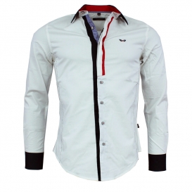 CARISMA košile pánská 8037 dlouhý rukáv slim fit bílá