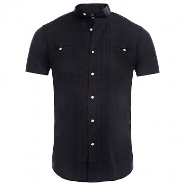 CARISMA košile pánská 9023 krátký rukáv slim fit černá