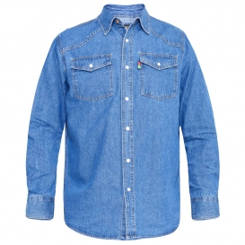 DUKE košile pánská WESTERN Style Denim Shirt riflová nadměrná velikost