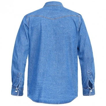 DUKE košile pánská KS1023 Western Style Denim Shirt riflová nadměrná velikost