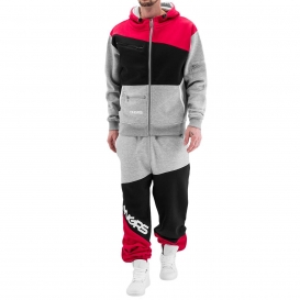DANGEROUS DNGRS souprava pánská Sweat Suit Grey/Black/Red tepláková hip hop